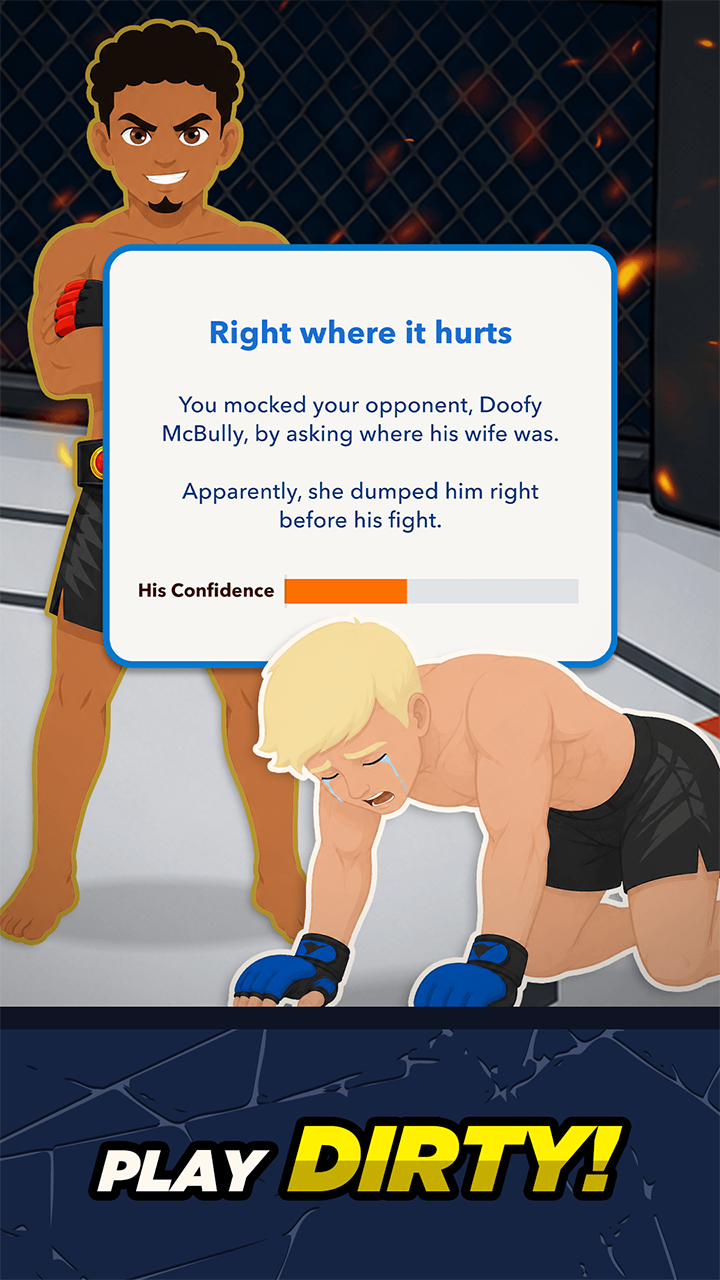 BitLife MMA mini game fight screen
