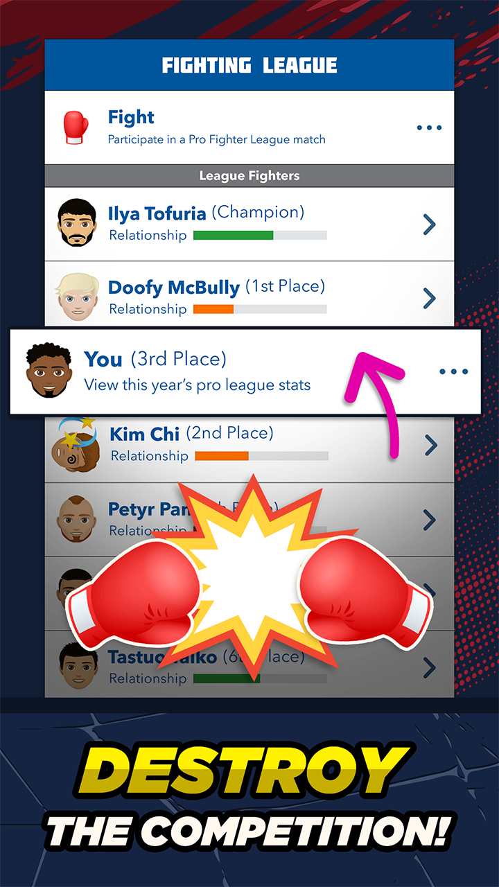 BitLife Ultimate Fighter League menu screen