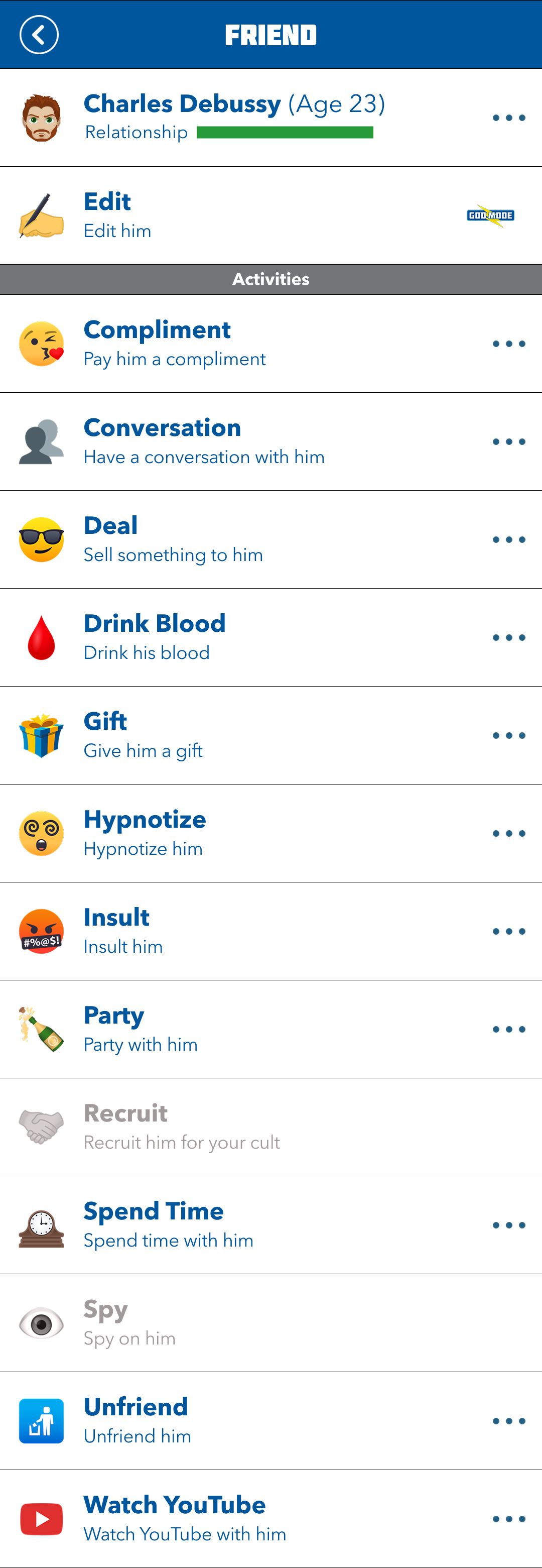 Activities List UI